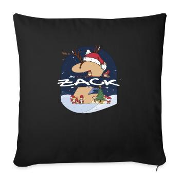 Awesome Zack Name w Santa Hat in Xmas Theme - Sofa pillowcase 17,3'' x 17,3'' (45 x 45 cm) - black - Front