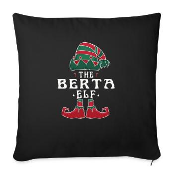 Berta Elf famille Match groupe Noël maman papa - Housse de coussin décorative 45 x 45 cm - noir - Devant