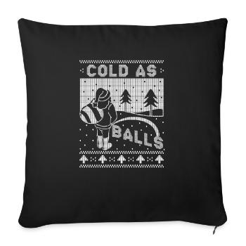 Peeing Santa Cold As Balls Xmas Funny Christmas - Sofa pillowcase 17,3'' x 17,3'' (45 x 45 cm) - black - Front