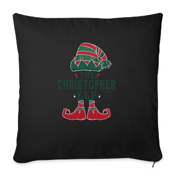 Christopher Elf Personalized Name Christmas - Sofa pillowcase 17,3'' x 17,3'' (45 x 45 cm) - black - Front