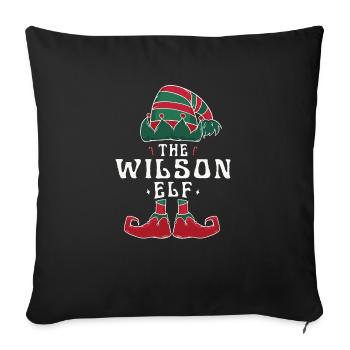 Wilson Elf Familie Matching Gruppe Weihnachten Mama - Sofakissenbezug 45 x 45 cm - Schwarz - Vorne