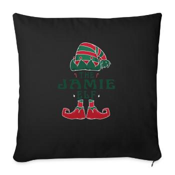 The Jamie Elf Pajama for Funny Christmas Holiday - Sofa pillowcase 17,3'' x 17,3'' (45 x 45 cm) - black - Front