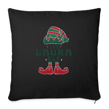 Le pyjama Laura Elf pour des vacances de Noël amusantes - Housse de coussin décorative 45 x 45 cm - noir - Devant
