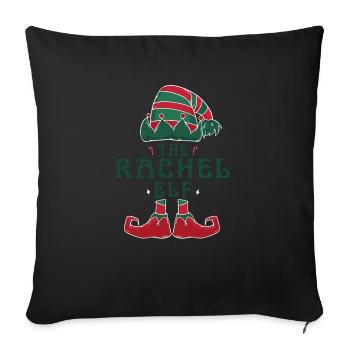Rachel Elf Personalized Name Christmas Family - Sofa pillowcase 17,3'' x 17,3'' (45 x 45 cm) - black - Front
