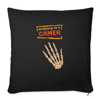 Anatomy Of A Gamer Skeleton Hand Vintage Gamer - Sofa pillowcase 17,3'' x 17,3'' (45 x 45 cm) - black - Front