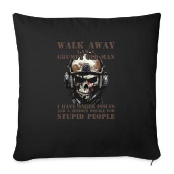 Éloignez-vous, je suis un vieil homme , père vétéran - Housse de coussin décorative 45 x 45 cm - noir - Devant