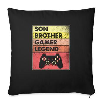 Gaming-Geschenke für Teenager Jungen 8-16 Jahre alt - Sofakissenbezug 45 x 45 cm - Schwarz - Vorne