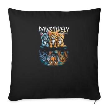 Cats Reflection Motivational Mindset - Cats for - Sofa pillowcase 17,3'' x 17,3'' (45 x 45 cm) - black - Front