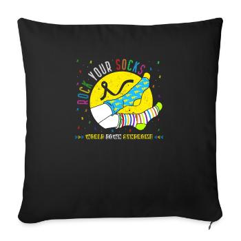 Men Women Kid Down Syndrome Awareness Shirt, Rock - Sofa pillowcase 17,3'' x 17,3'' (45 x 45 cm) - black - Front