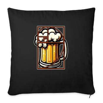 Bier Perfektion Goldener Schnitt Fibonacci Lustig - Sofakissenbezug 45 x 45 cm - Schwarz - Vorne