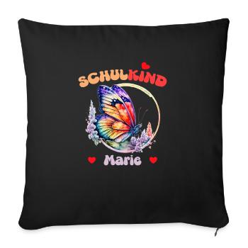 Schoolchild Marie - Sofa pillowcase 17,3'' x 17,3'' (45 x 45 cm) - black - Front