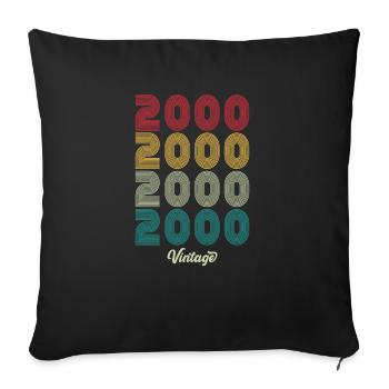24 Years Old Vintage 2000 Limited Edition 24th - Sofa pillowcase 17,3'' x 17,3'' (45 x 45 cm) - black - Front
