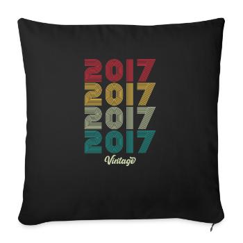 17 Years Old Vintage 2017 Limited Edition 7th - Sofa pillowcase 17,3'' x 17,3'' (45 x 45 cm) - black - Front