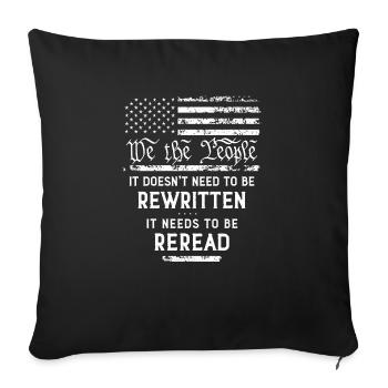 We the People the Constitution of the USA Needs - Sofa pillowcase 17,3'' x 17,3'' (45 x 45 cm) - black - Front
