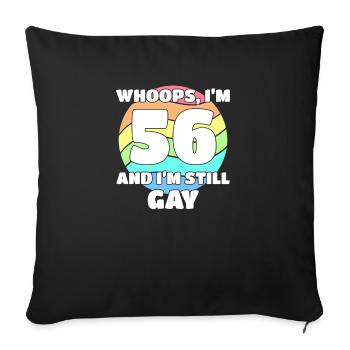 Drôle de Gay Pride - 56e anniversaire 56 BDay Lesbienne - Housse de coussin décorative 45 x 45 cm - noir - Devant