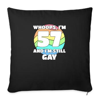 57th Birthday 57 BDay Lesbian Gay Bi Trans - - Sofa pillowcase 17,3'' x 17,3'' (45 x 45 cm) - black - Front