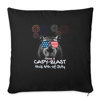 Amusez-vous Capy-Blast ce 4 juillet - Patriot - Housse de coussin décorative 45 x 45 cm - noir - Devant