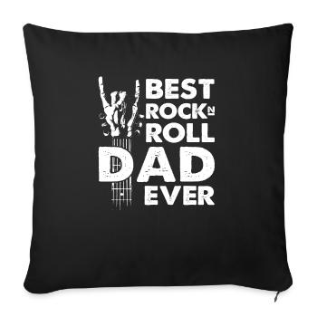 Best Rock n Roll Dad Ever Guitar Musician Best - Sofa pillowcase 17,3'' x 17,3'' (45 x 45 cm) - black - Front