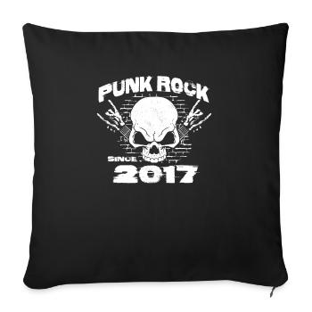 Punk Rock Since 2017 - Skull Rock Hands 7th - Sofa pillowcase 17,3'' x 17,3'' (45 x 45 cm) - black - Front