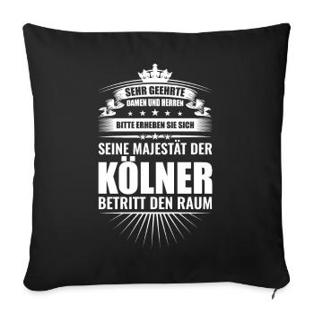 Köln Colonia Kölle Kölsch Cologne Karneval Rhein - Sofakissenbezug 45 x 45 cm - Schwarz - Vorne