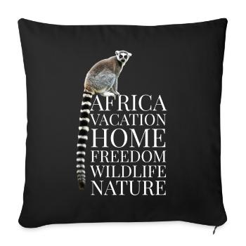 Africa Lemur Monkey Gift Children - Sofa pillowcase 17,3'' x 17,3'' (45 x 45 cm) - black - Front