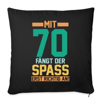 Siebzig Siebzigster 70 Jahre Geburtstag - Sofakissenbezug 45 x 45 cm - Schwarz - Vorne