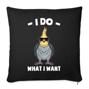 Cockatiel Gifts | Pets Birds Animals - Sofa pillowcase 17,3'' x 17,3'' (45 x 45 cm) - black - Front