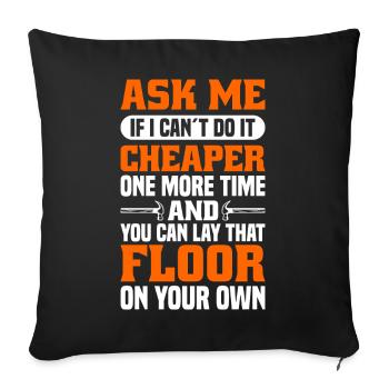 Flooring Flooring Installer Tiler Flooring - Sofa pillowcase 17,3'' x 17,3'' (45 x 45 cm) - black - Front