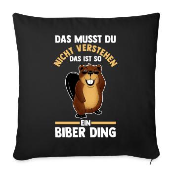 Nagetier Biberliebhaber Biber - Sofakissenbezug 45 x 45 cm - Schwarz - Vorne