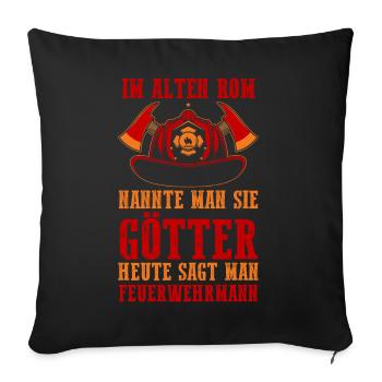 Feuerwehrmann Feuerwehr - Sofakissenbezug 45 x 45 cm - Schwarz - Vorne