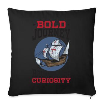 Des voyages audacieux Une curiosité sans bornes Jour de Christophe Colomb - Housse de coussin décorative 45 x 45 cm - noir - Devant