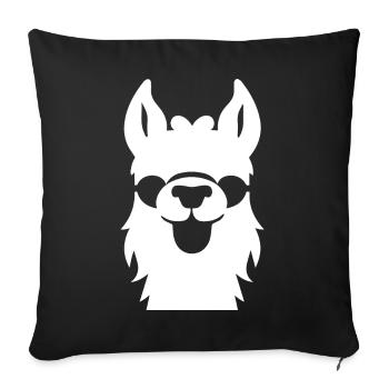 Lustige Lama-Silhouette Freche Spaß-Lamas - Sofakissenbezug 45 x 45 cm - Schwarz - Vorne