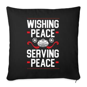 Wishes Peace Serve Peace Santa Police Weihn - Sofa pillowcase 17,3'' x 17,3'' (45 x 45 cm) - black - Front