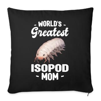 Isopoden Geschenk | Kellerasseln Asseln Mauerassel - Sofakissenbezug 45 x 45 cm - Schwarz - Vorne