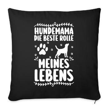 Dog Dog Owner Dog Mom - Sofa pillowcase 17,3'' x 17,3'' (45 x 45 cm) - black - Front