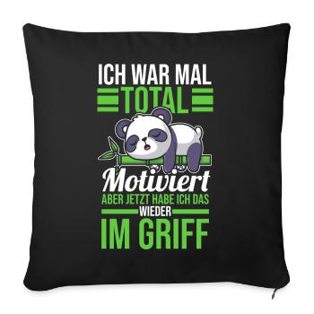 I used to be totally motivated Panda - Sofa pillowcase 17,3'' x 17,3'' (45 x 45 cm) - black - Front