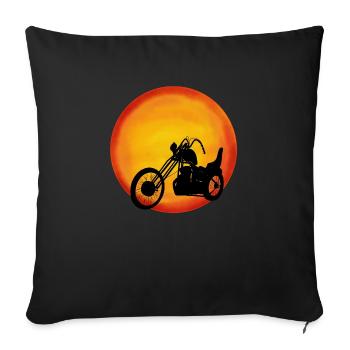 Chopper Sun, Rocker, Biker - Sofa pillowcase 17,3'' x 17,3'' (45 x 45 cm) - black - Front