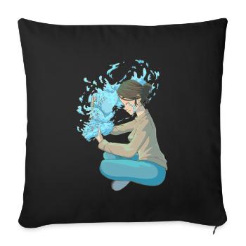 Perte de nourrisson Sensibilisation aux fausses couches Perte de grossesse - Housse de coussin décorative 45 x 45 cm - noir - Devant