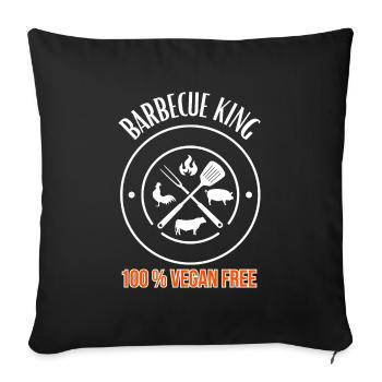 Barbecue King -100% Vegan Free - Grill & BBQ - Sofa pillowcase 17,3'' x 17,3'' (45 x 45 cm) - black - Front