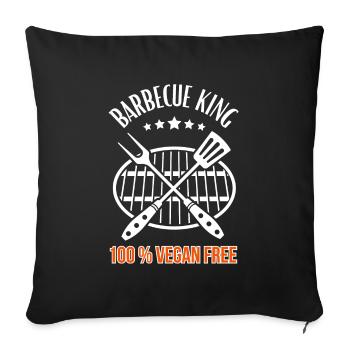 Barbecue King -100% Vegan Free - Grill & BBQ - Sofa pillowcase 17,3'' x 17,3'' (45 x 45 cm) - black - Front