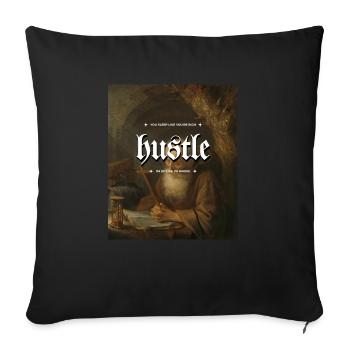 Bouscule-toi dormir comme si tu étais riche Je suis debout comme si j’étais - Housse de coussin décorative 45 x 45 cm - noir - Devant