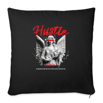 Hustle More Statue d’ange avec des billets d’un dollar - Housse de coussin décorative 45 x 45 cm - noir - Devant