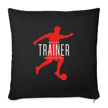 Meilleure idée de cadeau de mentor sportif d’entraîneur de soccer - Housse de coussin décorative 45 x 45 cm - noir - Devant