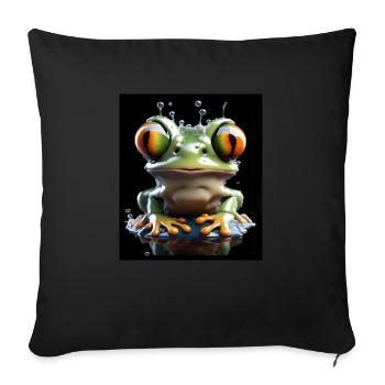 Grenouille #1 - Housse de coussin décorative 45 x 45 cm - noir - Devant