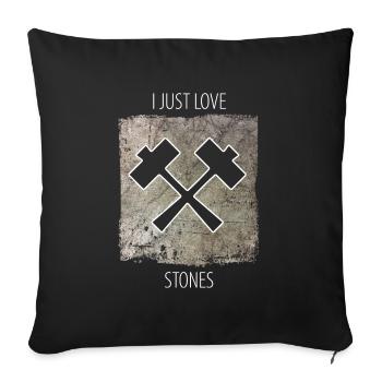 Stonemason Stone Sculptor Saying - Sofa pillowcase 17,3'' x 17,3'' (45 x 45 cm) - black - Front
