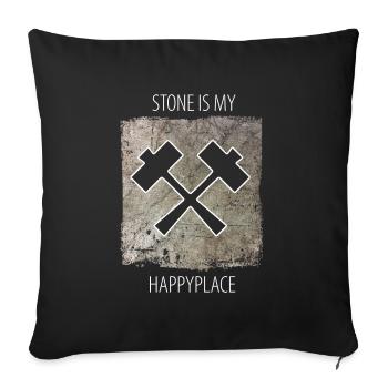 Stonemason Stone Sculptor Saying - Sofa pillowcase 17,3'' x 17,3'' (45 x 45 cm) - black - Front
