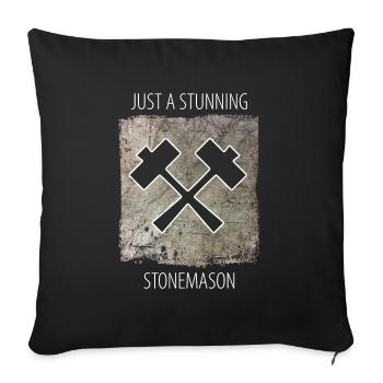 Stonemason Stone Sculptor Saying - Sofa pillowcase 17,3'' x 17,3'' (45 x 45 cm) - black - Front