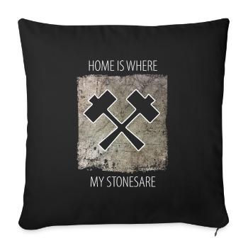 Stonemason Stone Sculptor Saying - Sofa pillowcase 17,3'' x 17,3'' (45 x 45 cm) - black - Front