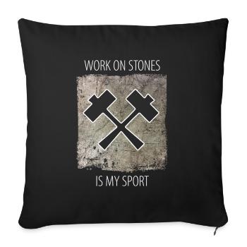 Stonemason Stone Sculptor Saying - Sofa pillowcase 17,3'' x 17,3'' (45 x 45 cm) - black - Front