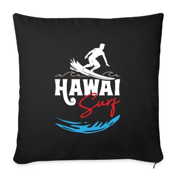 Hawaii Surfing - Sofa pillowcase 17,3'' x 17,3'' (45 x 45 cm) - black - Front